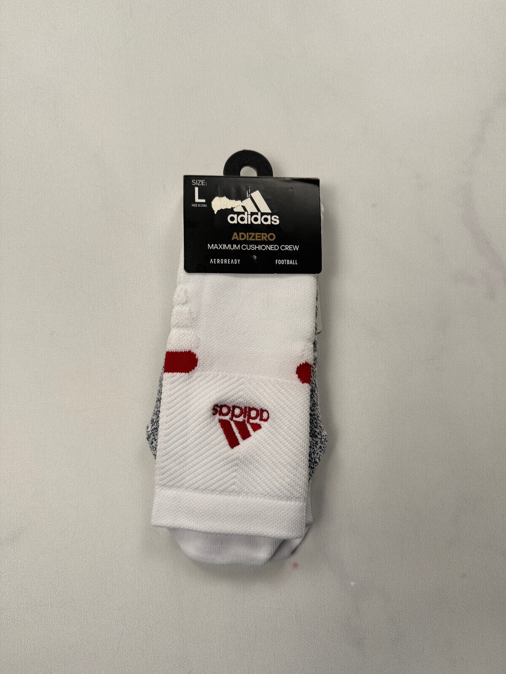 Adidas Adizero Socks White Modern Sporty - Mens L
